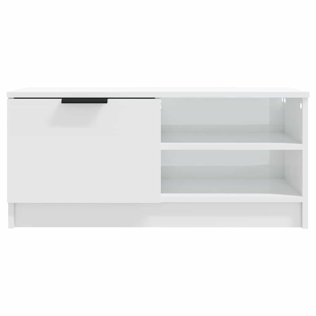 vidaXL TV Cabinet High Gloss White 80x35x36,5 cm Engineered Wood 4