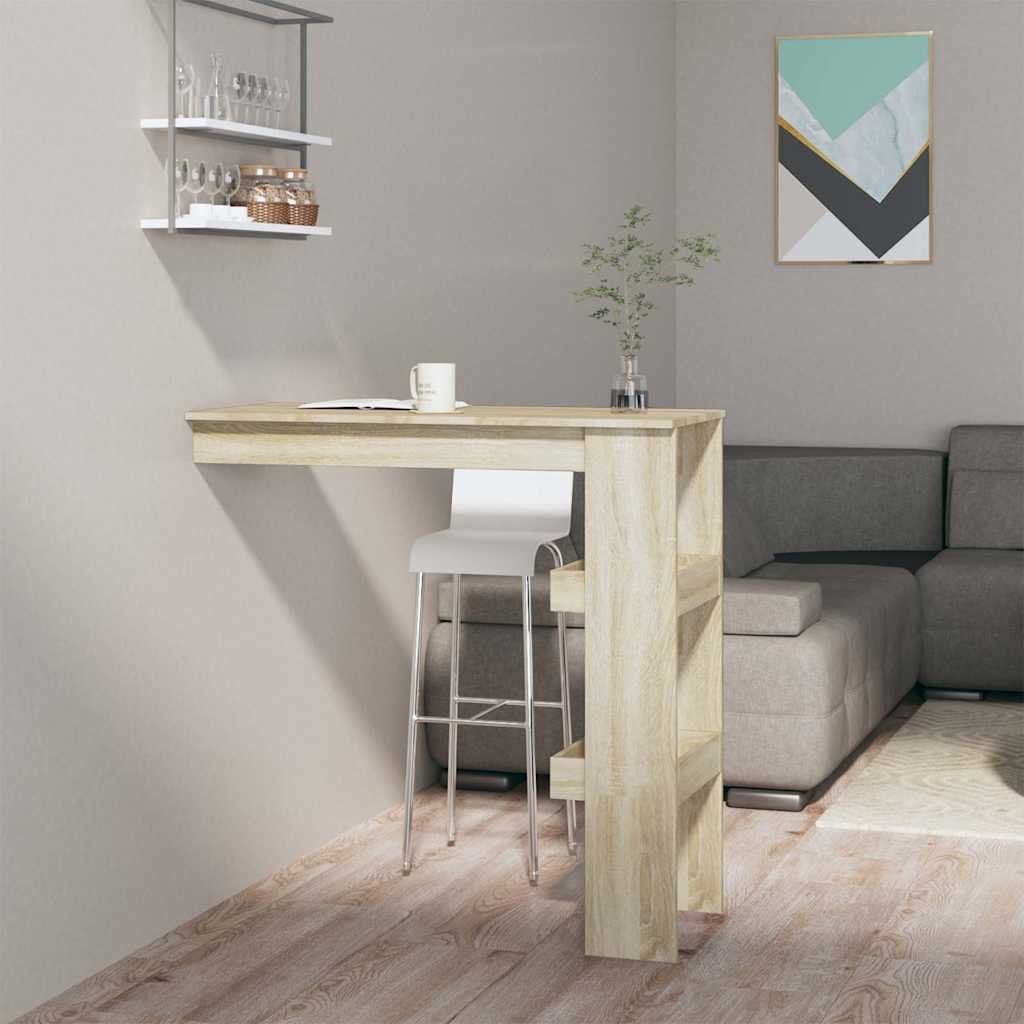 vidaXL Wall Bar Table Sonoma Oak 102x45x103,5 cm Engineered Wood 1