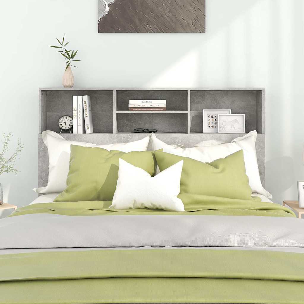 vidaXL Headboard Cabinet | Concrete Grey | Engineered wood | Medium 3
