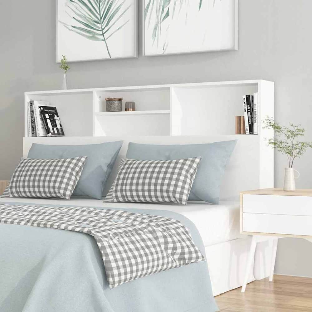 Headboard Cabinet 160x19x103.5 cm White