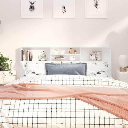 Headboard Cabinet 180x19x103.5 cm White