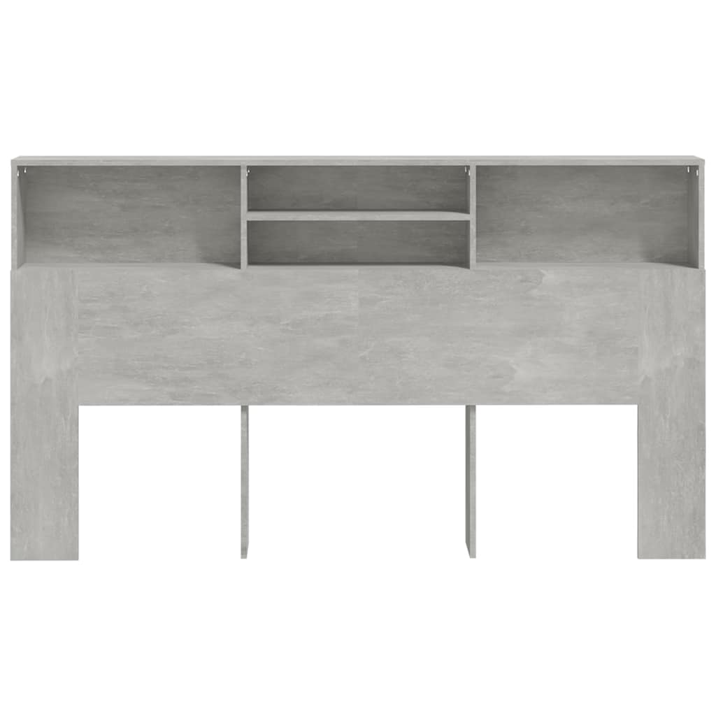 811884 vidaXL Headboard Cabinet Concrete Grey 180x19x103,5 cm 3