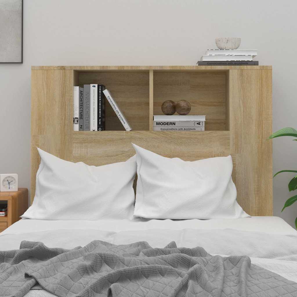 vidaXL Headboard Cabinet Sonoma Oak 100x18.5x102.5 cm 3