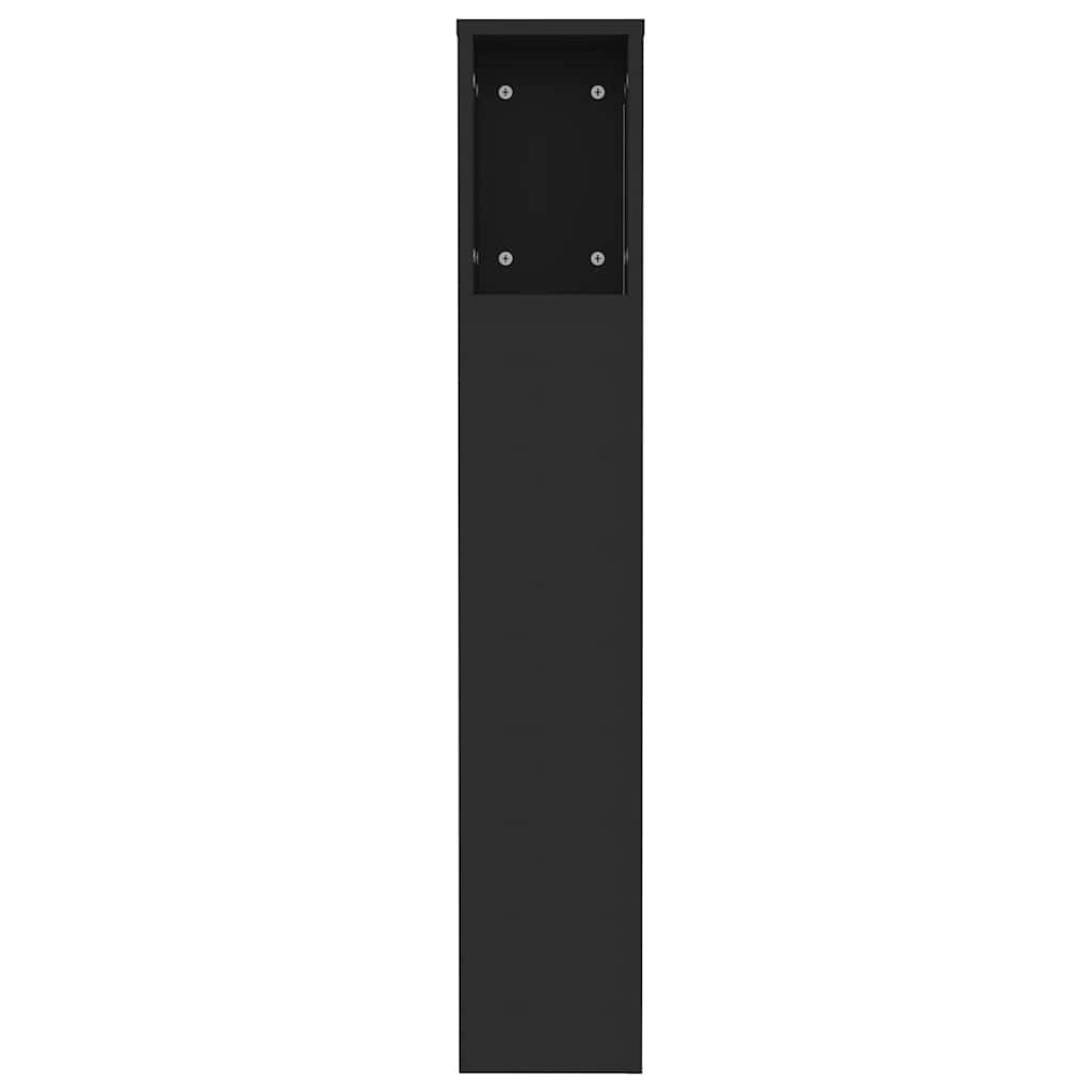 vidaXL Headboard Cabinet | Black | Engineered wood | 120 cm x 18.5 cm x 102.5 cm 5
