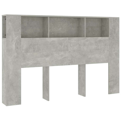 vidaXL Headboard Cabinet | Concrete grey | Engineered wood | Large | Shelving 2