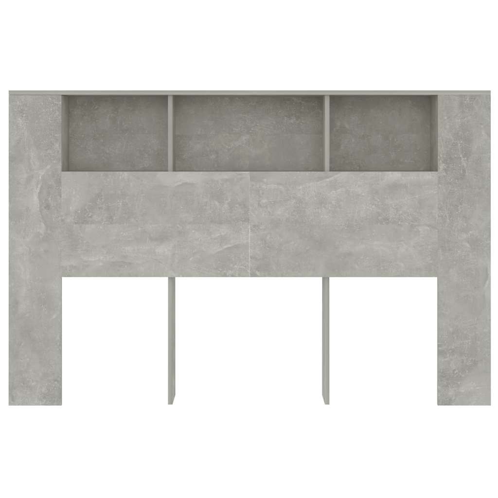 vidaXL Headboard Cabinet | Concrete grey | Engineered wood | Large | Shelving 4