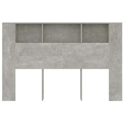 vidaXL Headboard Cabinet | Concrete grey | Engineered wood | Large | Shelving 4