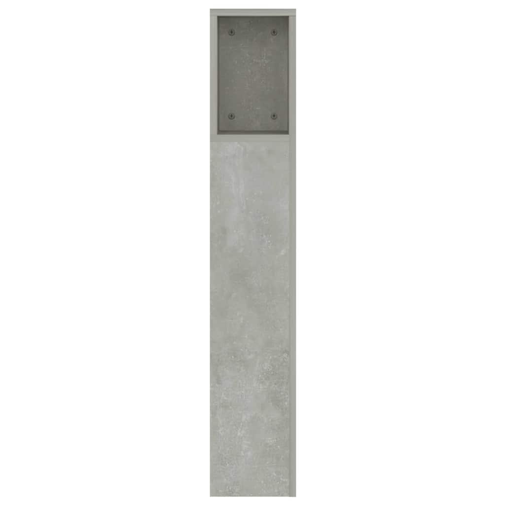 vidaXL Headboard Cabinet | Concrete grey | Engineered wood | Large | Shelving 5