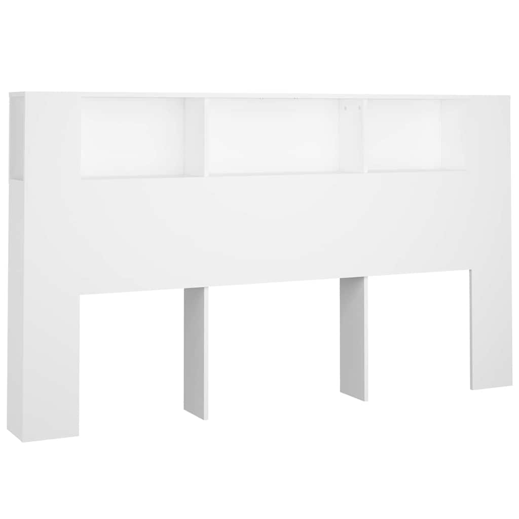 vidaXL Headboard Cabinet White 180x18.5x104.5 cm 2