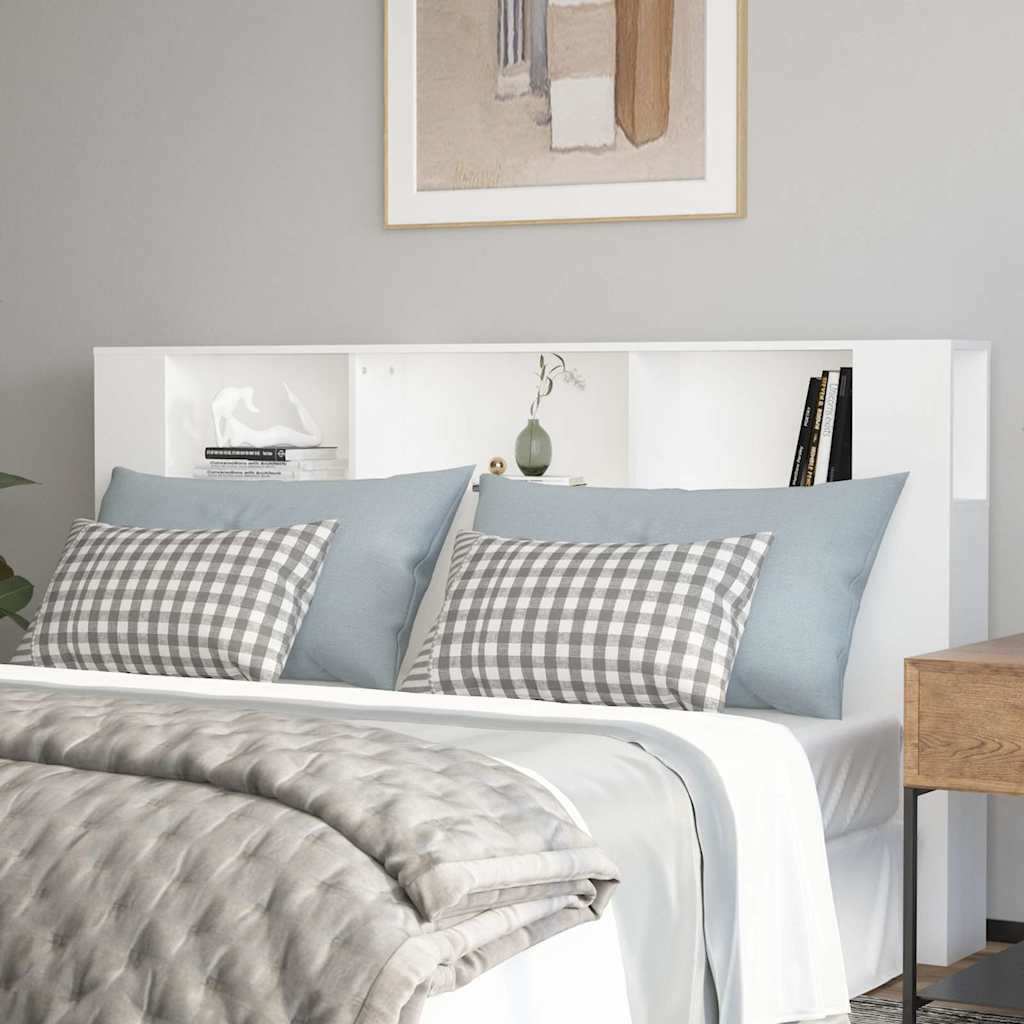vidaXL Headboard Cabinet White 180x18.5x104.5 cm 1