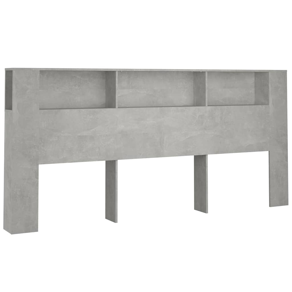 vidaXL Headboard Cabinet | Concrete Grey | Engineered wood | Large 2