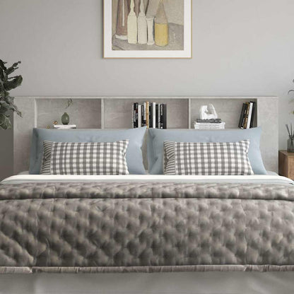 vidaXL Headboard Cabinet | Concrete Grey | Engineered wood | Large 3