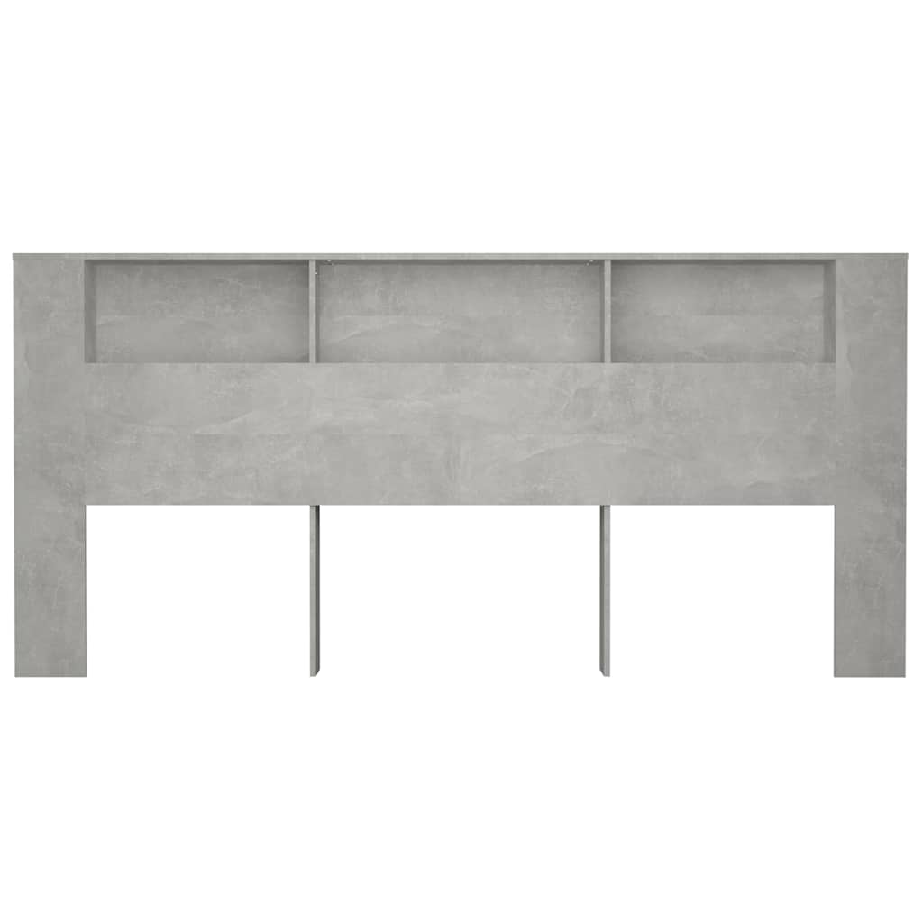 vidaXL Headboard Cabinet | Concrete Grey | Engineered wood | Large 4