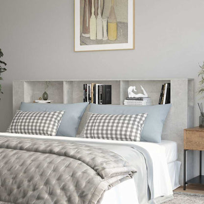 vidaXL Headboard Cabinet | Concrete Grey | Engineered wood | Large 1
