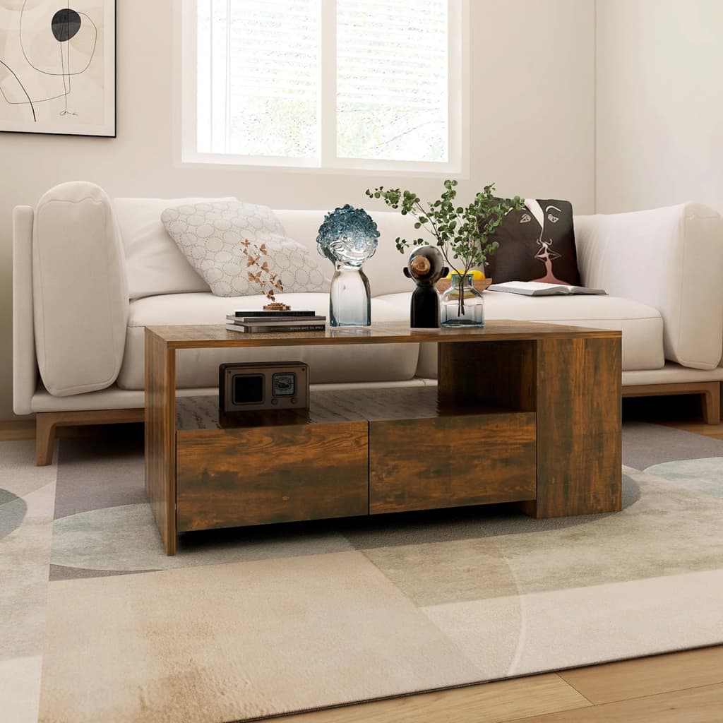 vidaXL Coffee Table | Smoked oak | Engineered wood | Medium | Coffee Table 5