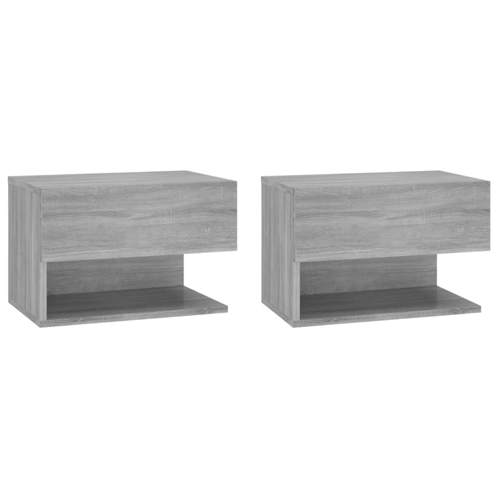 816949 vidaXL Wall-mounted Bedside Cabinets 2 pcs Grey Sonoma 2