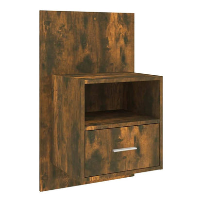 Wall-mounted Bedside Cabinet Smoked oak