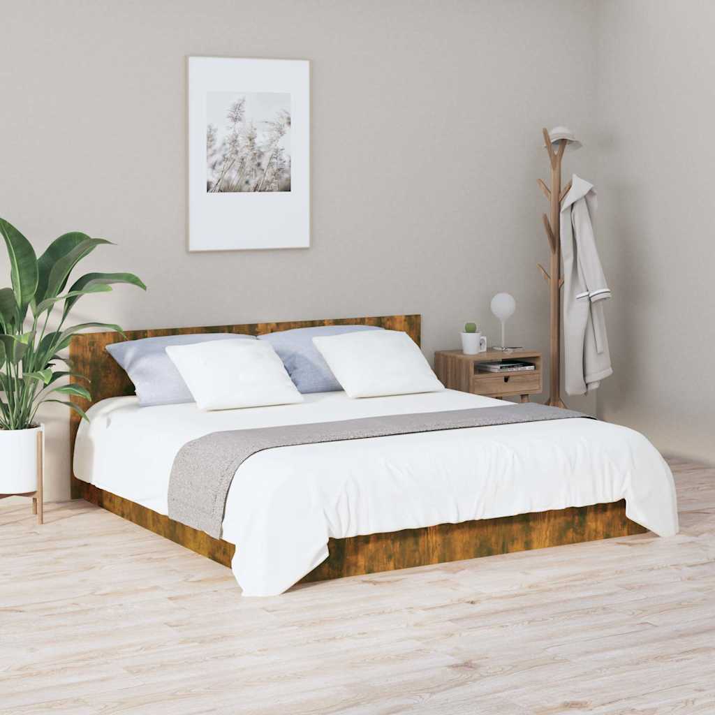 816976 vidaXL Bed Headboard Smoked Oak 200x1,5x80 cm Engineered Wood 3