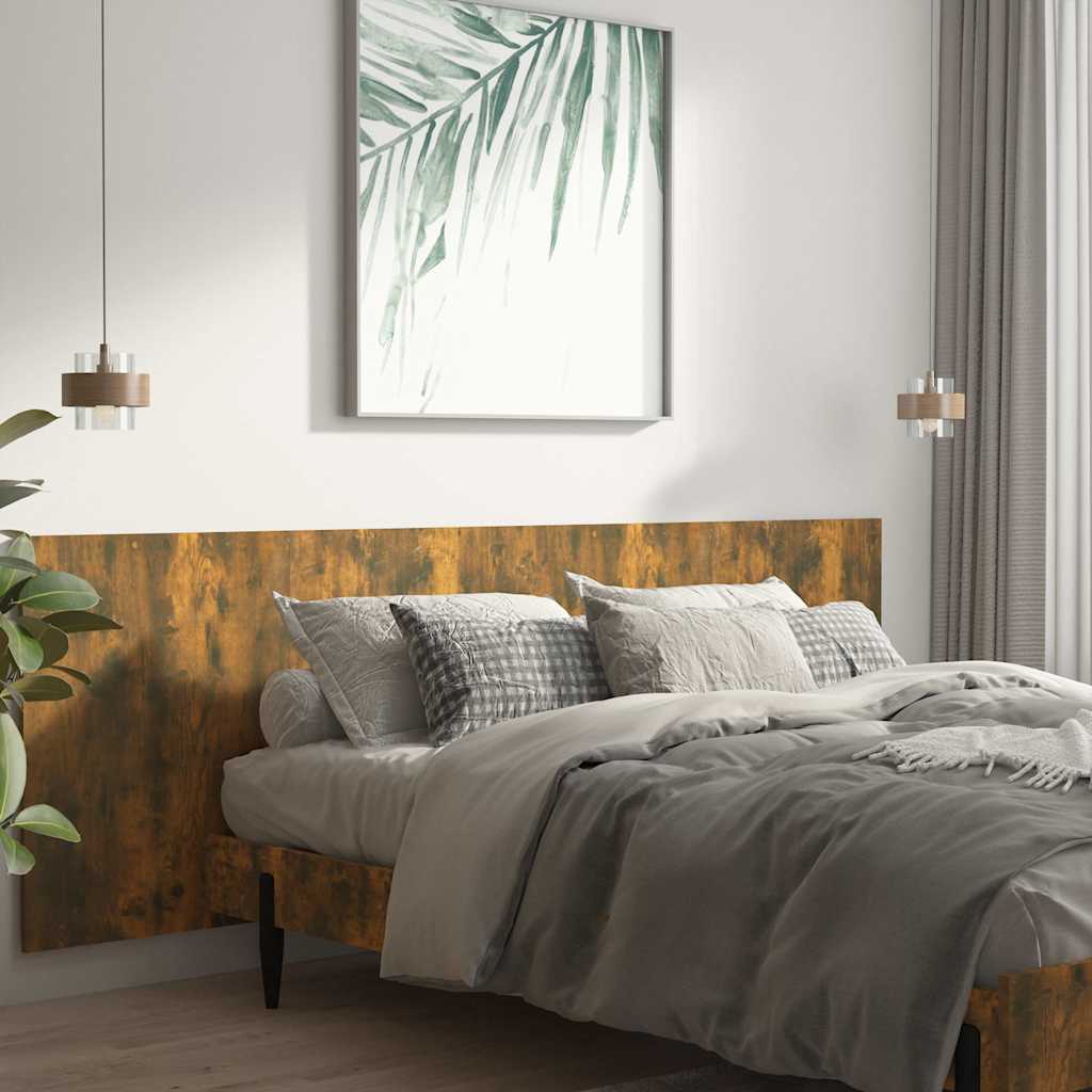 816979 vidaXL Wall Headboard Smoked Oak 240x1,5x80 cm Engineered Wood 3