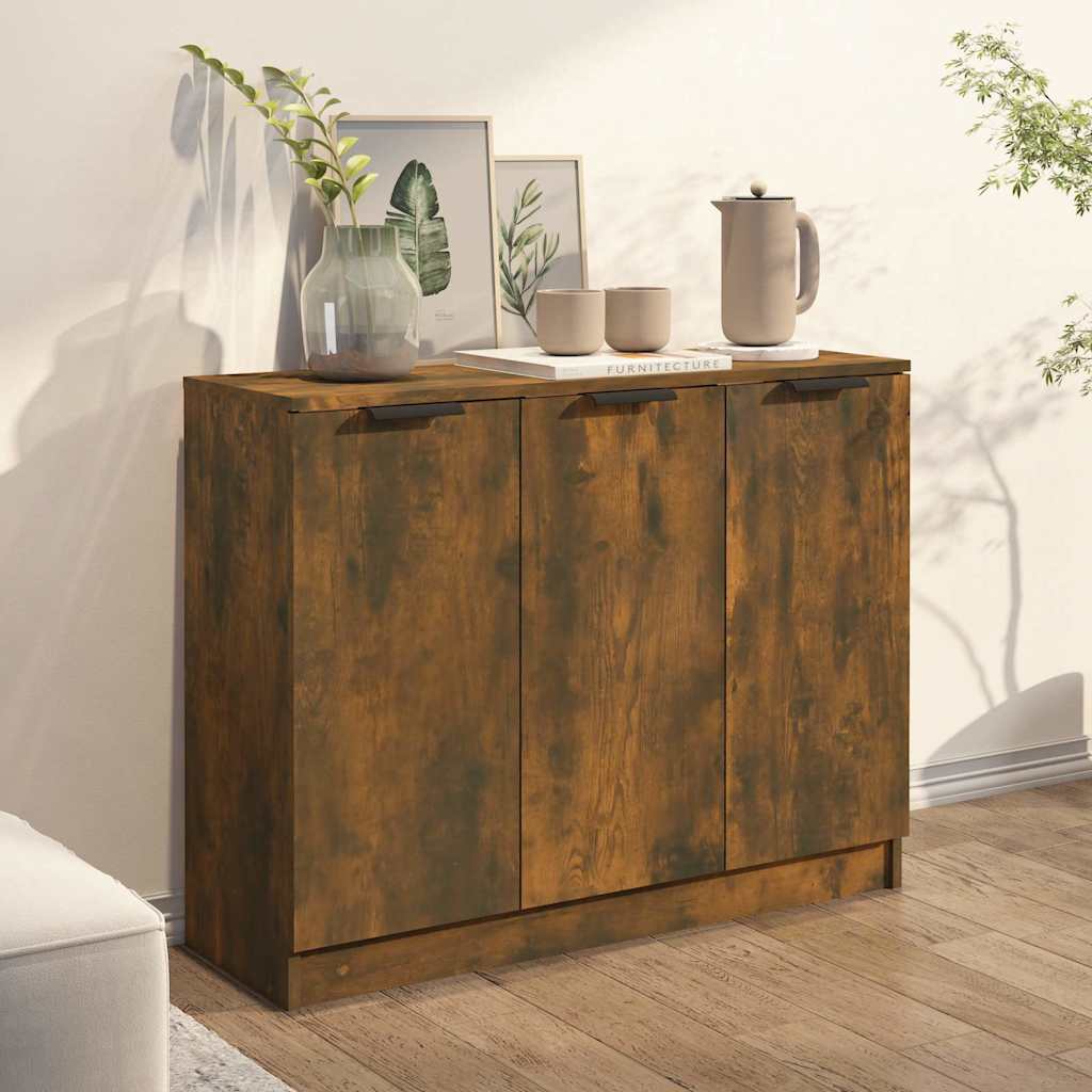 vidaXL Sideboard Smoked Oak 90.5x30x70 cm Engineered Wood 3