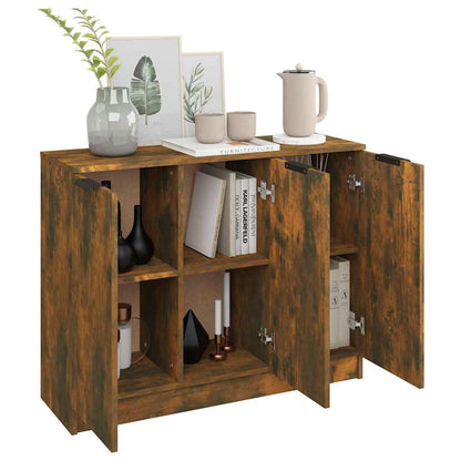 vidaXL Sideboard Smoked Oak 90.5x30x70 cm Engineered Wood 4