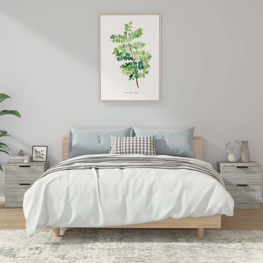 Bedside Cabinets Engineered Wood Grey sonoma