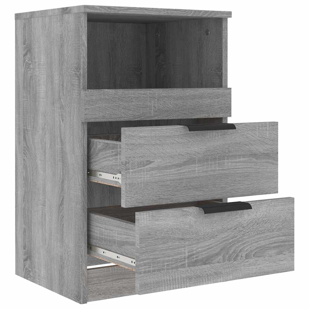 vidaXL Bedside Cabinet Grey Sonoma Engineered Wood 5