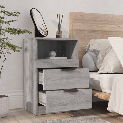 vidaXL Bedside Cabinet Grey Sonoma Engineered Wood 3