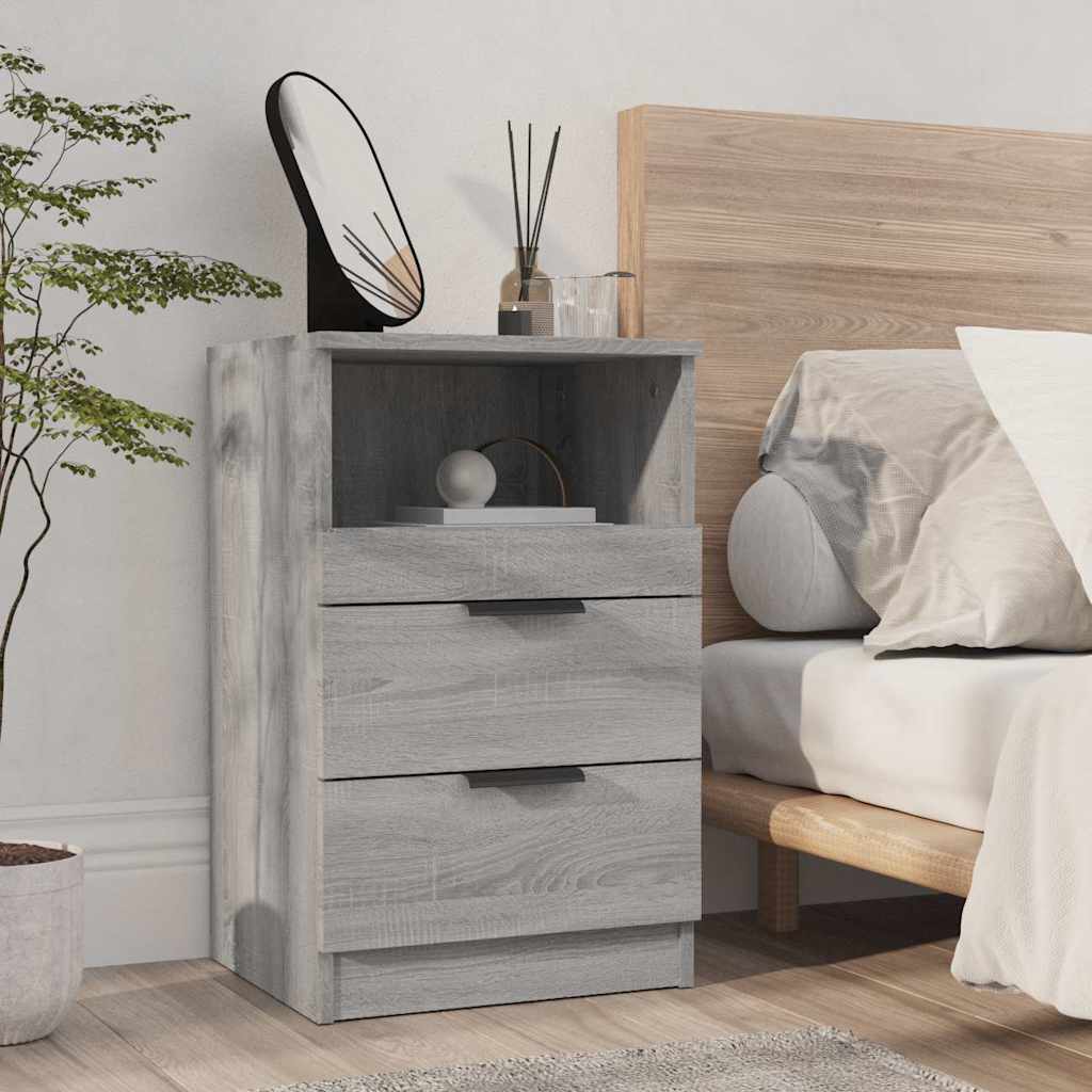 vidaXL Bedside Cabinet Grey Sonoma Engineered Wood 1