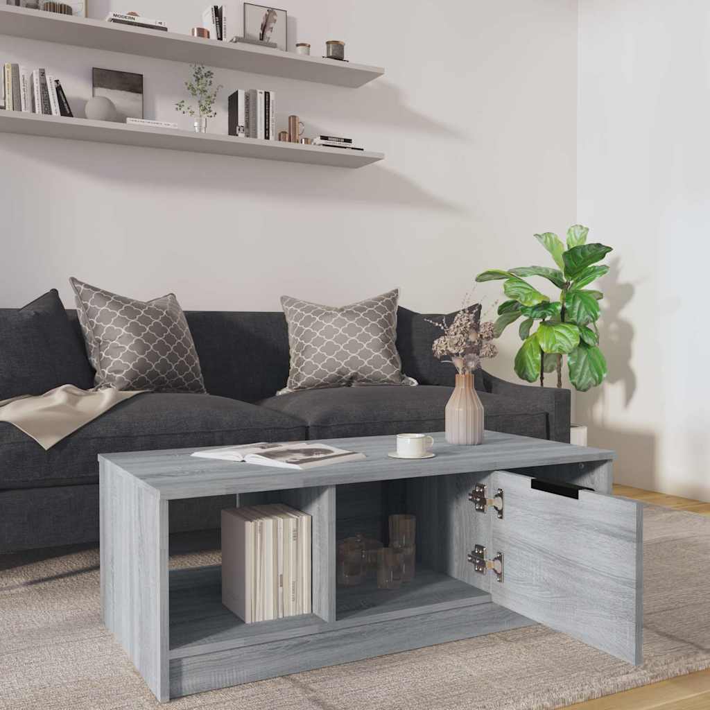 Coffee Table 102x50x36 cm Engineered Wood Grey sonoma