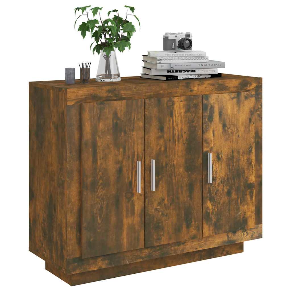 vidaXL Sideboard | Smoked oak | Engineered wood | 92 x 35 x 75 cm | Storage 4