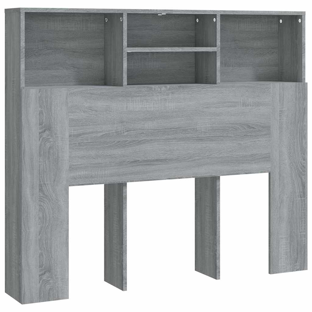 vidaXL Headboard Cabinet | Grey Sonoma | Engineered Wood | Headboard Cabinet 2