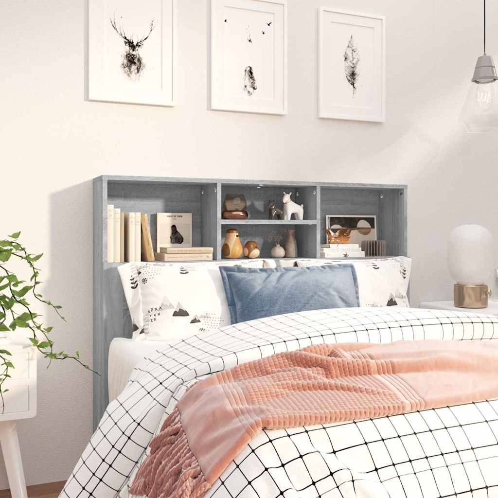 vidaXL Headboard Cabinet | Grey Sonoma | Engineered Wood | Headboard Cabinet 1