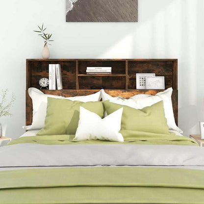 vidaXL Headboard Cabinet Smoked Oak 140x19x103.5 cm 3