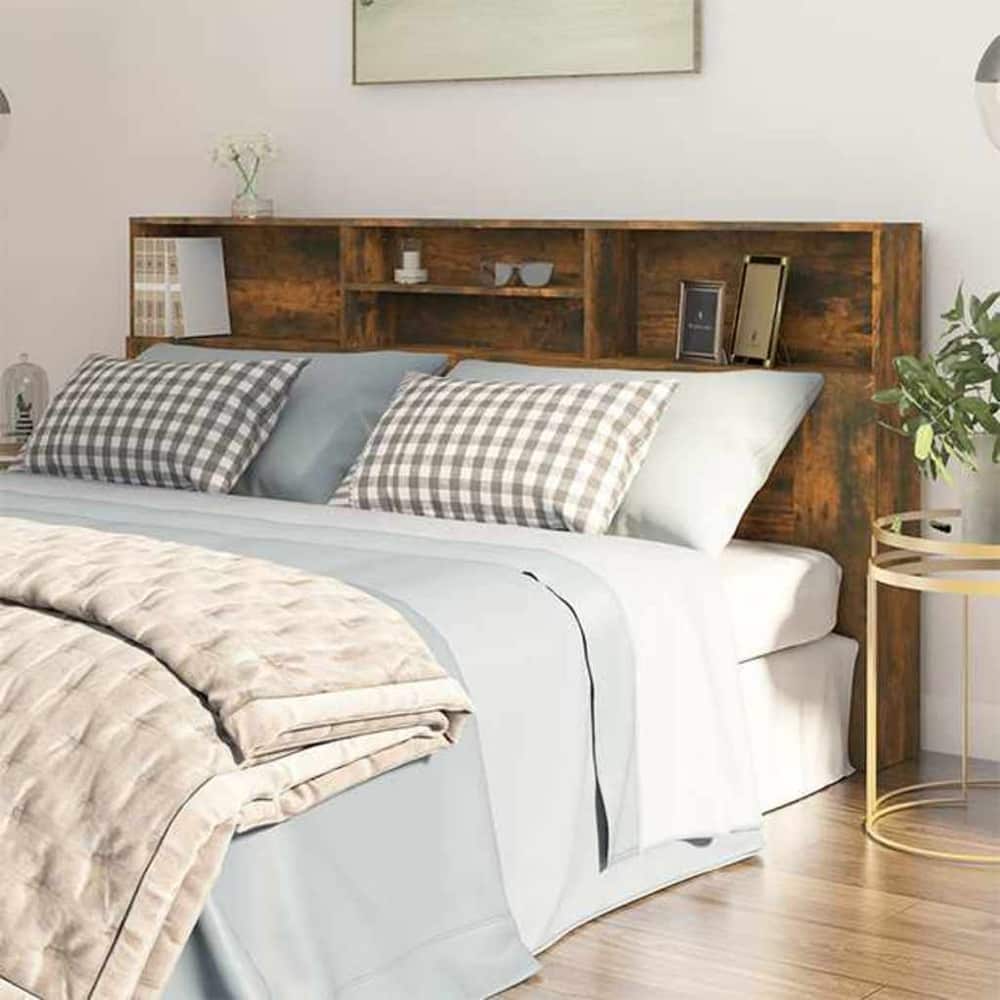 Headboard Cabinet 200x19x103.5 cm Smoked oak