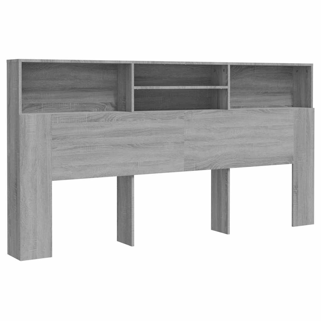 vidaXL Headboard Cabinet | Grey Sonoma | Engineered wood | 200x19x103.5 cm 2
