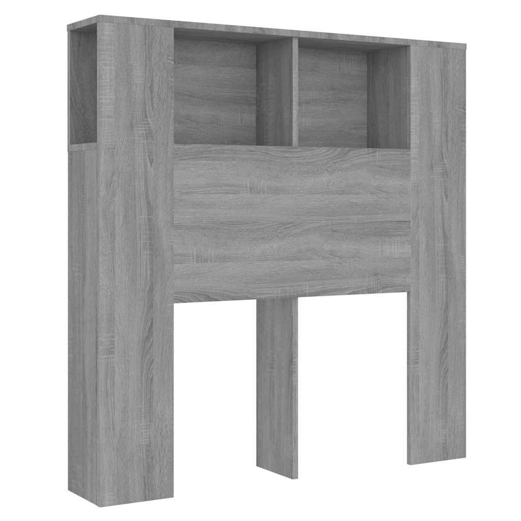 vidaXL Headboard Cabinet Grey Sonoma 100x18.5x102.5 cm 2