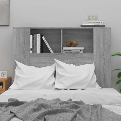 vidaXL Headboard Cabinet Grey Sonoma 100x18.5x102.5 cm 3