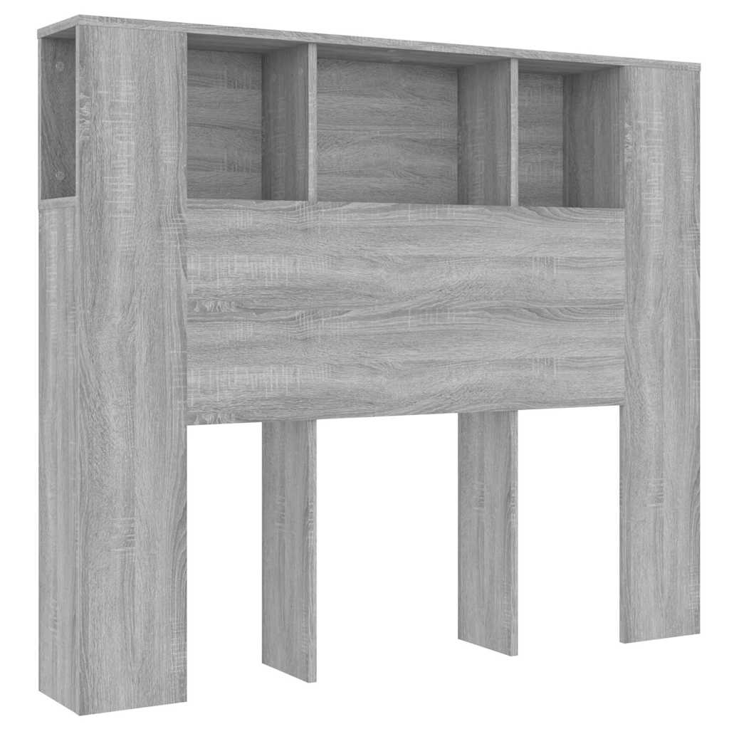 vidaXL Headboard Cabinet Grey Sonoma 120x18.5x102.5 cm 2