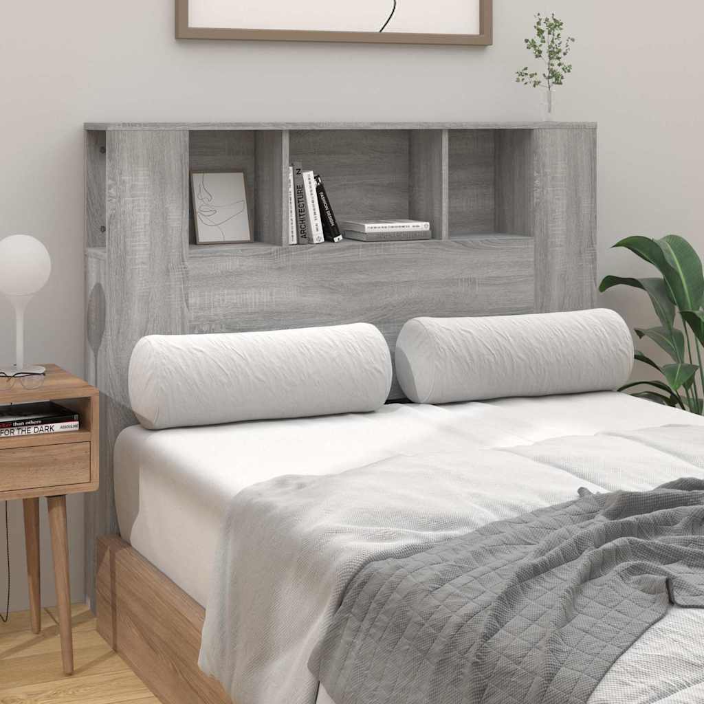 vidaXL Headboard Cabinet Grey Sonoma 120x18.5x102.5 cm 3