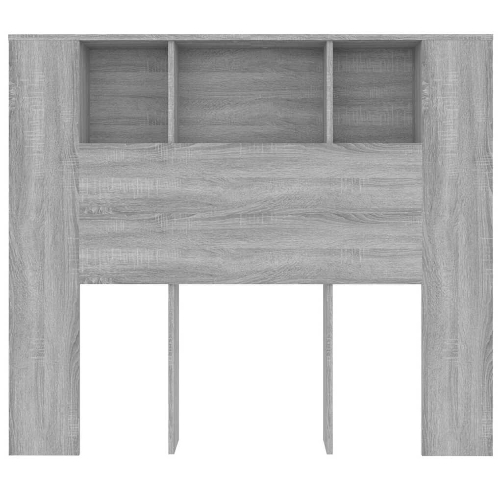 vidaXL Headboard Cabinet Grey Sonoma 120x18.5x102.5 cm 4