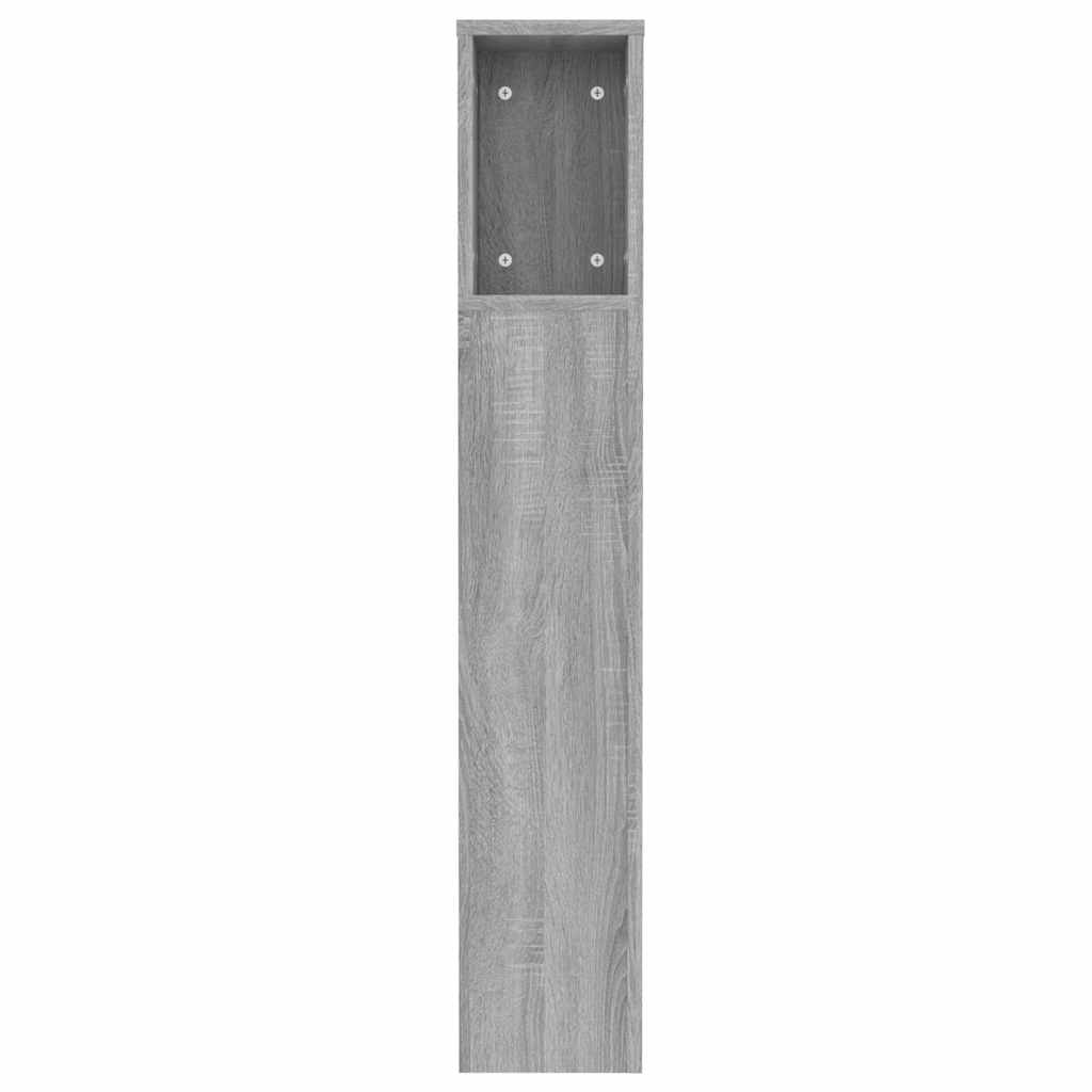 vidaXL Headboard Cabinet Grey Sonoma 120x18.5x102.5 cm 5
