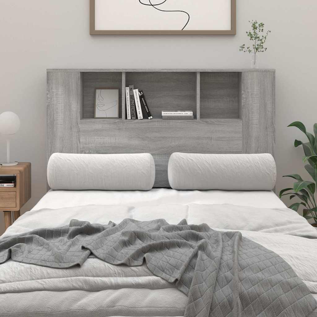 vidaXL Headboard Cabinet Grey Sonoma 120x18.5x102.5 cm 1