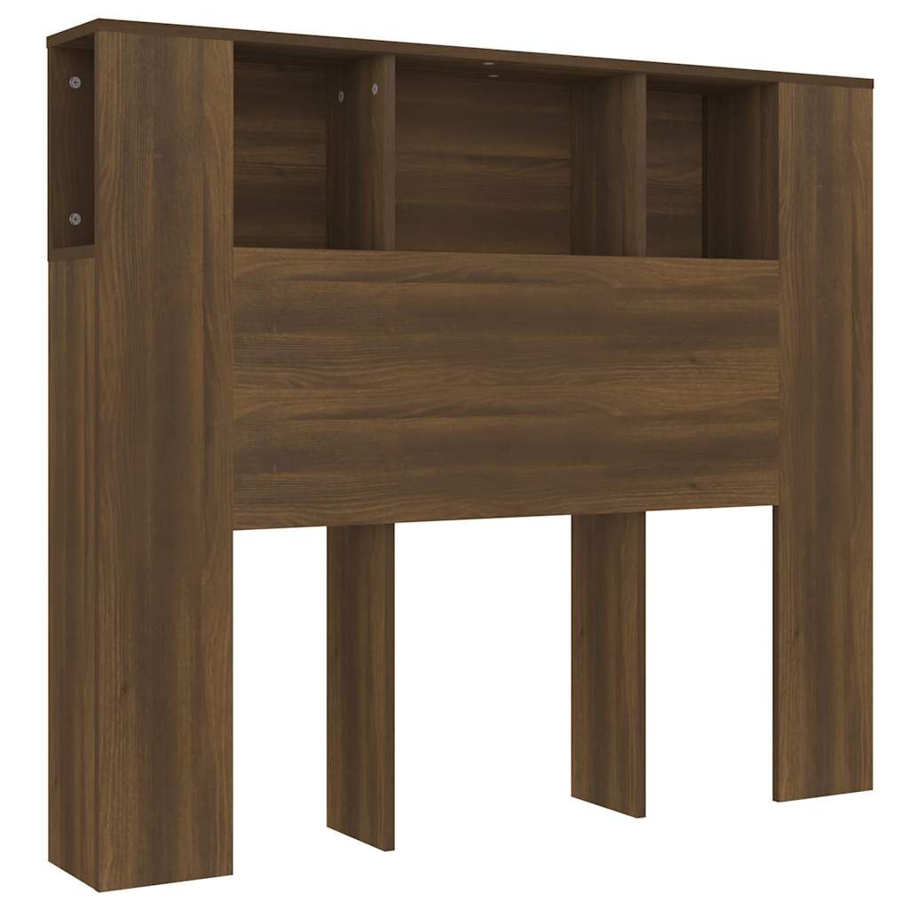 vidaXL Headboard Cabinet Brown Oak 120x18.5x102.5 cm 2