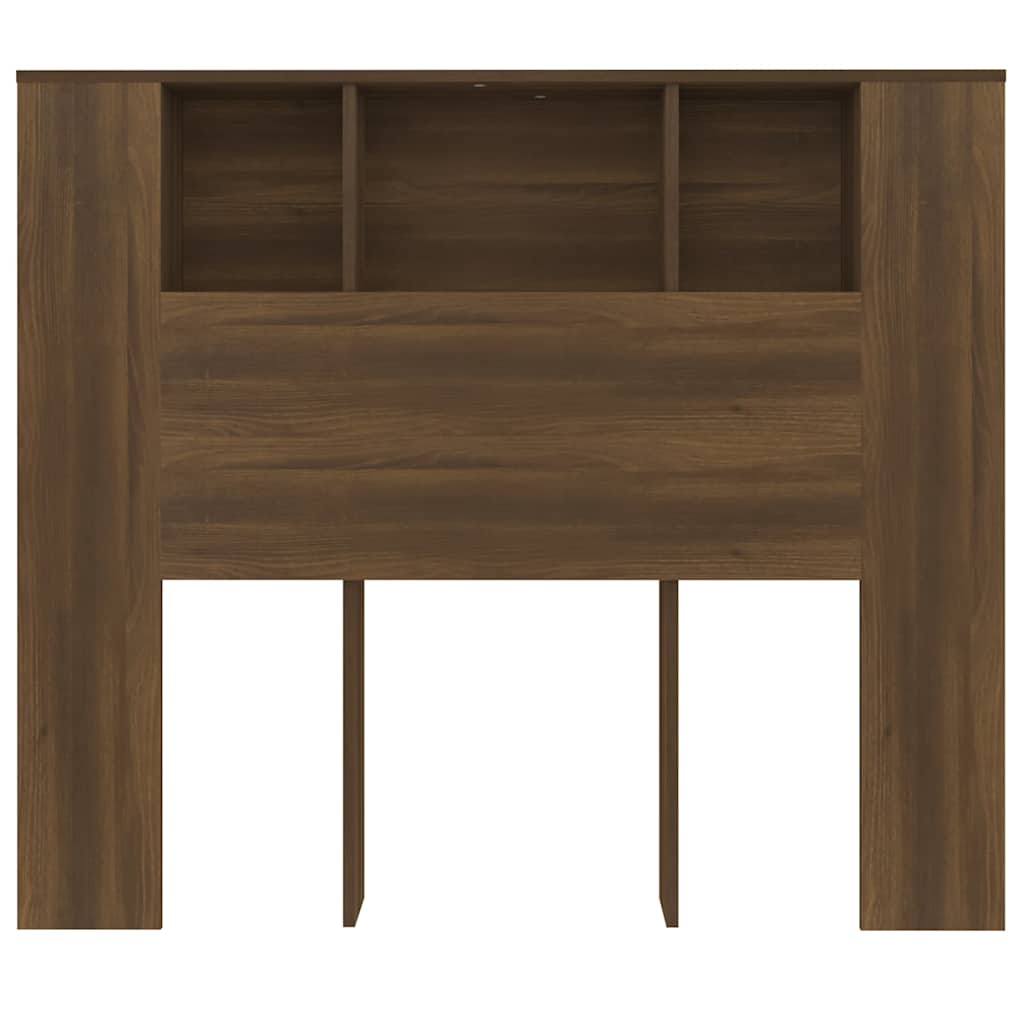 vidaXL Headboard Cabinet Brown Oak 120x18.5x102.5 cm 4