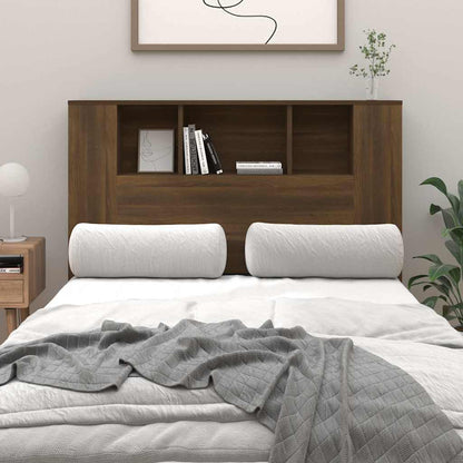 vidaXL Headboard Cabinet Brown Oak 120x18.5x102.5 cm 1
