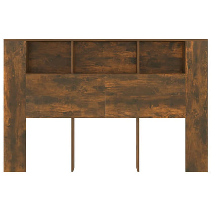 vidaXL Headboard Cabinet Smoked Oak 160x18.5x104.5 cm 4