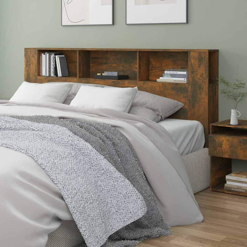 Headboard Cabinet 200x18.5x104.5 cm 200 cm Smoked oak