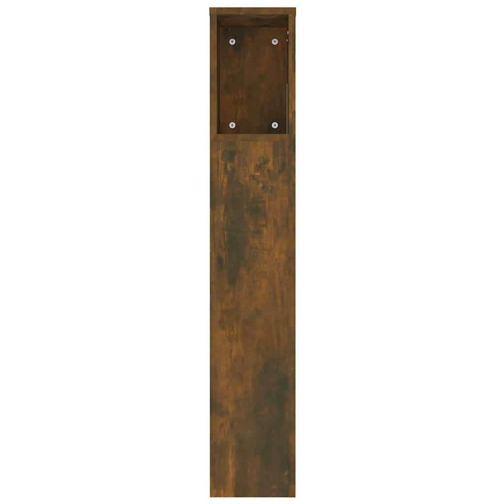 vidaXL Headboard Cabinet Smoked Oak 220x18.5x104.5 cm 5