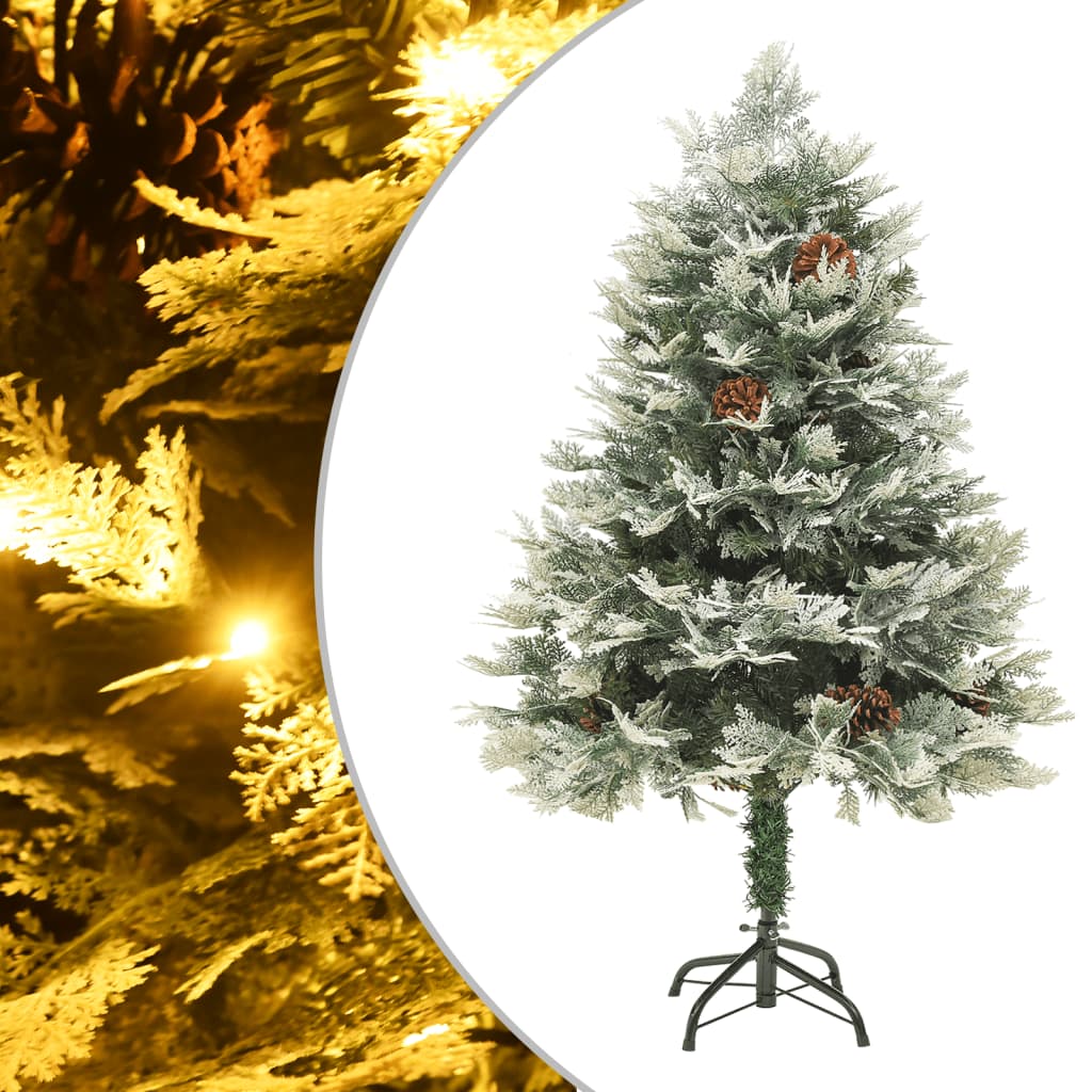 vidaXL Pre-lit Christmas Tree with Pine Cones Green 150 cm PVC&PE 1